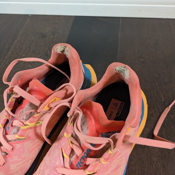 HOKA Tecton X Women’s Trail Running Shoes – Size 7.5 – Orange - Picture 10 of 14